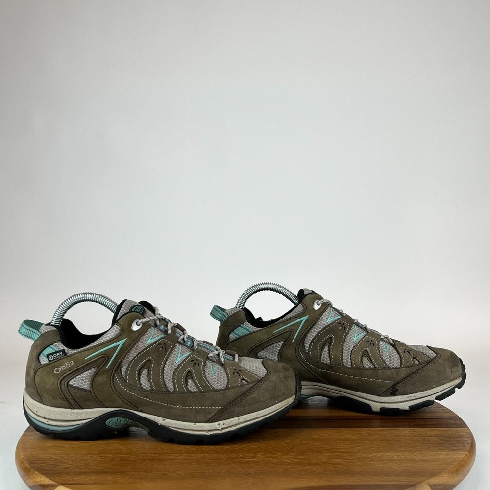 Womens Oboz Mystic Brown Leather Waterproof Hiking Shoes Sneakers Size 10 M GUC